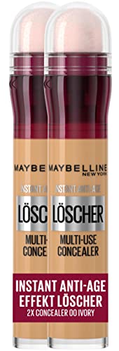 Maybelline New York Corrector de efecto instantáneo antiedad, n.º 00, marfil, 2 unidades