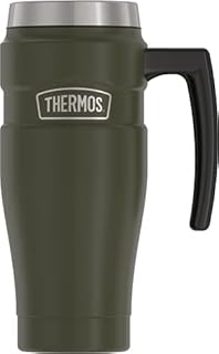 Thermos King Stainless Steel 16 Ounce Travel Mug, Matte Green