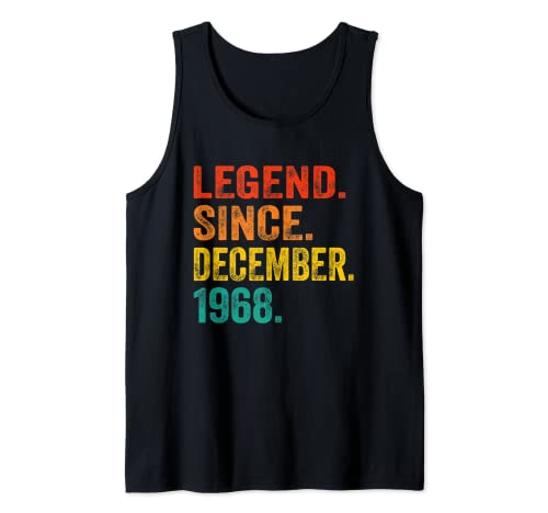 Legend Since December 1968 Retro 54 Years Old 54th Birthday Camiseta sin Mangas