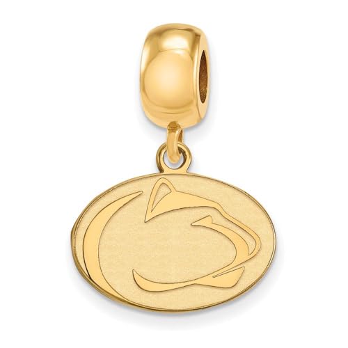 LogoArt 14k Yellow Gold Plated Sterling Silver Penn State University Sm Dangle Bead Charm