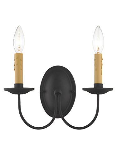Image of Livex Lighting 4452-04 Heritage 2-Light Wall Sconce, Black