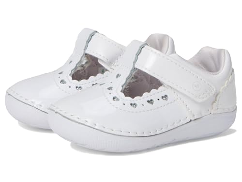 Stride Rite Baby SM Adira Mary Jane Flat, White Patent, 3 Wide US Unisex Infant