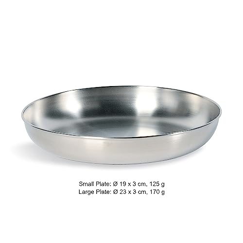 Tatonka Large Plate (Ø 23 cm) - Camping-Teller aus hochwertigem Edelstahl (18/8) - Lebensmittelecht und resistent gegen Fruchtsäuren