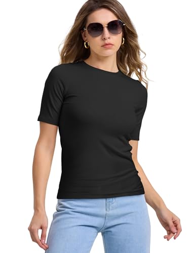 Beluring Women Half Sleeve Shirts Slim Fit Crew Neck Summer Tshirts Basic Tees3