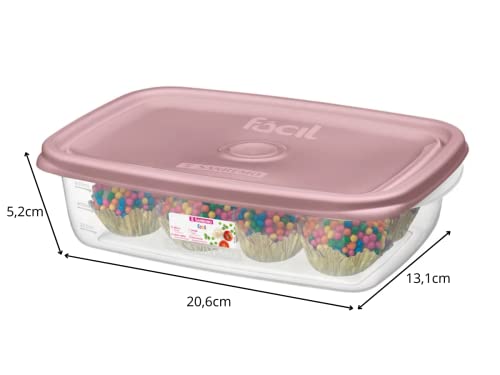 Conjunto com 3 Potes Plásticos, Sanremo, SR165/7C, Fácil, 785 ml