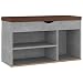vidaXL Banco Zapatero con Cojín Estante Zapatos Armario Organizador Celosía Pasillo Entrada Vestíbulo Almacenaje Aglomerado Gris Hormigón 80x30x47 cm