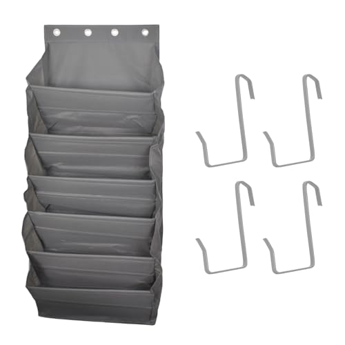 Schuh-Organizer für die Tür, 6 Regale Hängendes Schuhregal mit Tiefen Taschen für 12 Paar, Multifunktionaler Schuhaufbewahrung zum Aufhängen an Türen, Hänge Organizer für Schränke und Türen, Grau