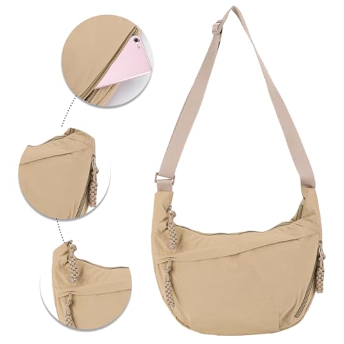 Nylon Crescent Bag Crossbody Bags for Women Trendy Crescent Crossbody Purse with Zipper Casual Sling Tote2