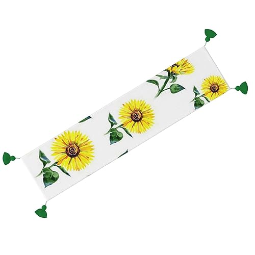 Chemin de table en lin imprimé tournesol d'été pour repas de mariage convivial - 3