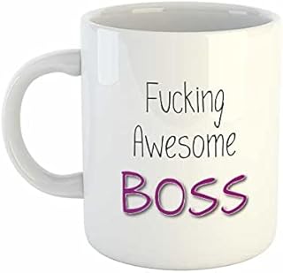 Fucking Awesome Boss (Purple) Mug | Rude Mugs | Co Worker Gift | Novelty Mugs | Funny Mugs | Leaving Gifts | Office Mugs | New Job Mugs | Colleague Gift | Novelty Gifts