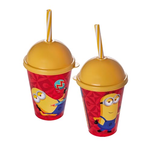 Copo Shake 280 ml com Canudo Meu Malvado Minions Sortido 1 Peça Plasútil