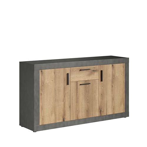 trendteam smart living - Salvada - Sideboard - Matera/Evoke Eiche - Wohnzimmerschrank mit 5 Fächern und 3 Einlegeböden - (BxHxT) 149 x 83 x 40 cm - Kommode mit Vollauszug-Schublade