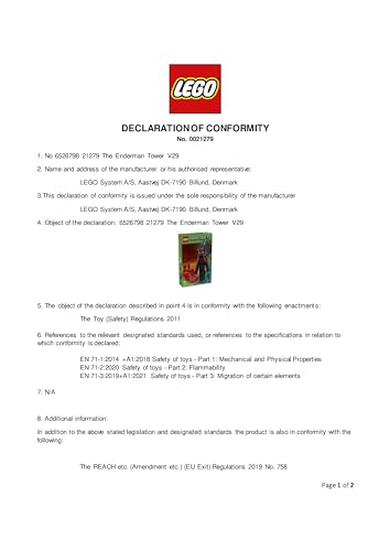 LEGO Minecraft 2in1 The Enderman Tower - Modular Toy Rebuilds Into 2 Fortresses - incl. Enderman Mob Figures plus a Nether Portal - Gaming Gift for 9+ Year Old Boys & Girls - 21279 - Image 12
