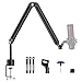 Brazo de micrófono, Aokeo AK-45 ajustable compacto micrófono suspensión Boom Scissor brazo soporte para Blue Yeti, Snowball iCE, HyperX QuadCast, SoloCast, Elgato Wave, etc