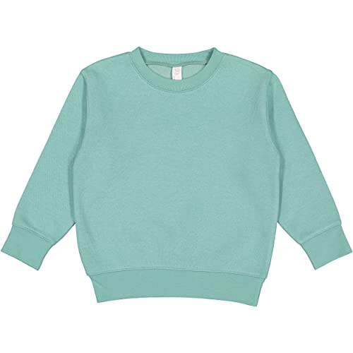 RABBIT SKINS Toddler Boy & Girl Fleece Long Sleeve Pullover Sweatshirt, Saltwater, 7T