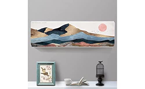 Image of DARSHANAM WORLD Beatiful Designer Ac Cover / / Cutest Printed Air Conditioning Dust Cover For Indoor & All Type AC Split Covers / / Colorfull Folding Designer Ac Cover (Mountain Printed 1 Ton)