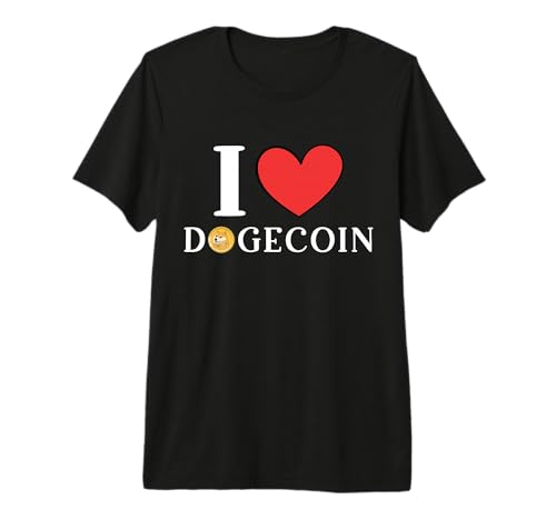 I Love Dogecoin Cryptocurrency Doge Crypto Premium T-Shirt