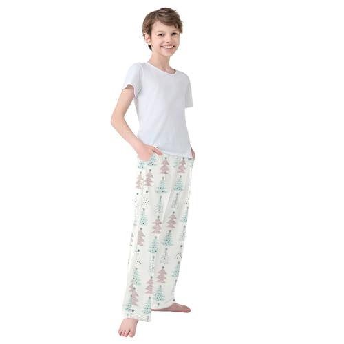 Boys' Pants Christmas Tree Star Beige Long Bottoms Jogger Pants Elastic Waist Trousers with Pockets S-XL4