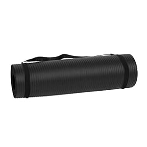 Mind Reader NBRMAT-BLK All Purpose 1/2 Extra Thick Yoga Fitness & Exercise Mats with Carrying Strap, High Density Anti…