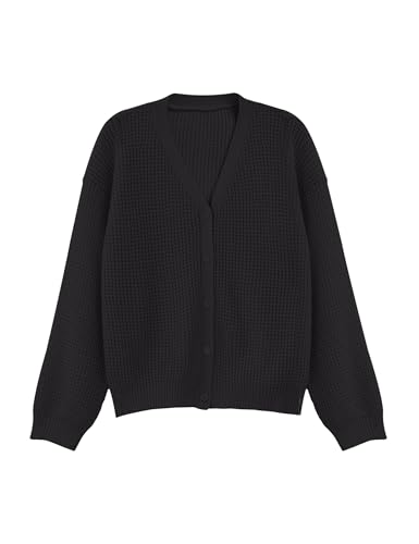 Girls Open Front Cardigan Sweater Kids Causal Long Sleeve Crewneck Knit Outerwear Coat 6-14 Years3