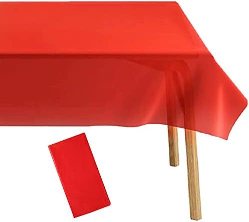 Mienocol 137*274cm Disposable Hot Pink Table Cloth Table Covers,Party Rectangular Dining Table Cover Disposable Tablecovers Plastic Tablecloths for Picnic,Valentine's Day,Birthday Parties Decorations