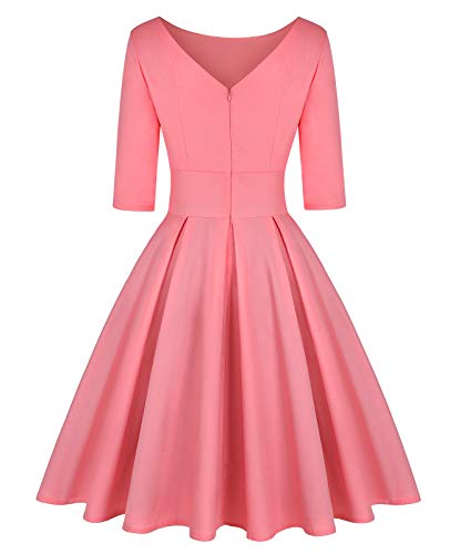 Image of MINTLIMIT Women's 1950s Retro Vintage Cocktail Party 3 /4 Sleeve Swing Dress