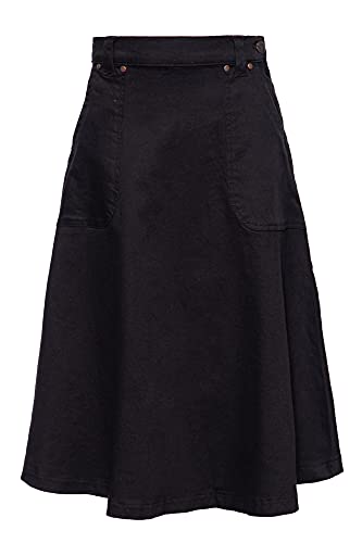 Jupe swing vintage en denim A-line à taille haute et coupe droite structurée
