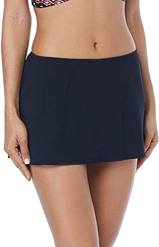 Skirted Swim Bottom — High Waisted, Flattering Full Coverage Swim Skirt with Attached Swim Bottoms, Black, Large