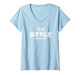 Womens Team NOVAK Lifetime Member Family Last Name V-Neck T-Shirt