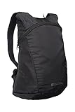Mountain Warehouse Packaway Rucksack - Leichter Rucksack, kompakter Stauraum, wasserfeste Tasche, versiegelte Nähte, leicht zu Falten - Für Reisen, Einkaufen und Alltag Schwarz Einheitsgröße