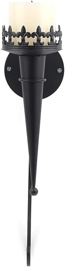 XIWUYA 2Pcs European Iron Art Wall Hanging Candle Holder Gothic Torch Pillar Tealight Candlestick Retro Metal Stand Sconce