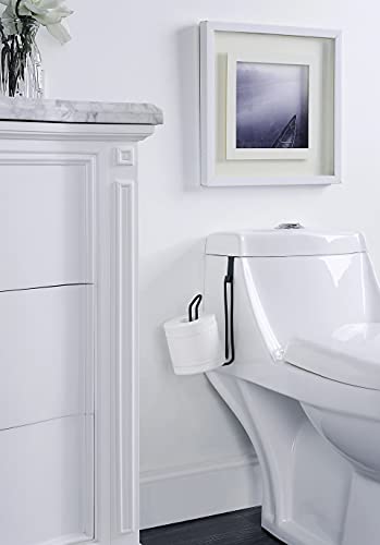 Sunnypoint Over The Tank Toilet Tissue Paper Roll Holder Dispenser And Reserve For Bathroom Storage And Organization - Metal, Hanging, Holds 1 Roll (Black) #TOP1