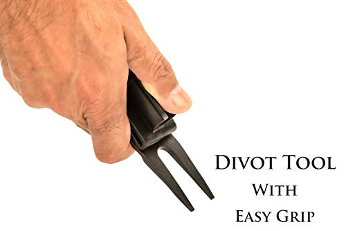 GolfJOC US Patent 4 in 1 Golf Accessory Tool – Cigar Holder, Cigar Clip, Divot Tool, Club Caddy, and Putter Holder, Black, 8 x 4.5 x 2-Inch - Thumbnail 6
