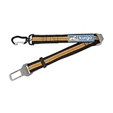 Kurgo Direct to Seatbelt Swivel Tether - Easy-Use Dog Car Harness Clip - Adjustable Ride Strap - Universal Fit for Most Vehicles - All Steel Hardware - Backseat Restraint - Orange