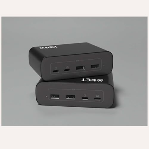 8 Port 134W Charging Station, Dual 67W USB C Charger Block, Fast Charger Desktop Organizer for iPhone, MacBook, Samsung, Laptops, and More (Regular Plug, Black)