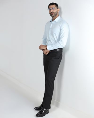 Image of Blackberrys Men Slim Fit Formal Shirt | Premium Cotton Blend | Solid Pattern| Lightweight & Breathable | Wrinkle-Resistant | Office & Business Wear