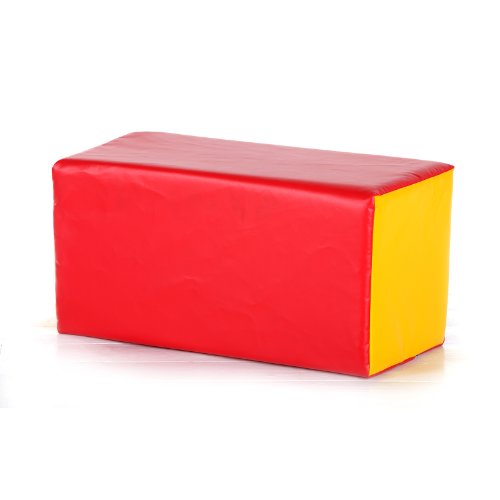 Implay® Soft Play Children's Long Cuboid Shape Activity Toy - 610gsm PVC / High Density Foam - Red & Yellow - 60cm x 30cm x 30cm