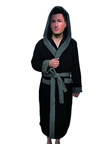 Peignoir unisexe à col châle ou à capuche style peignoir pour homme/femme - Vêtement d'intérieur super doux en microfibre de coton éponge Cover