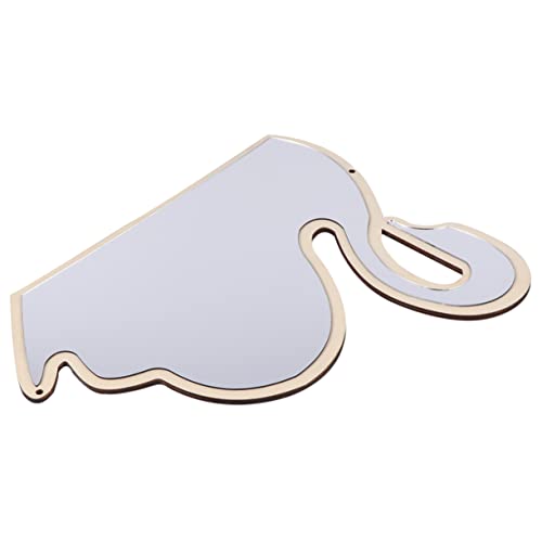 Ciieeo Decorative Swan Shape Wooden Mirror for Boy Girl Room Decor Mirror for Nursery Easy to Install Material Adorable Khaki