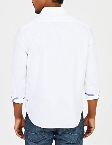 Nautica Men's Classic Fit Stretch Solid Long Sleeve Button Down Shirt, Marshmallow, Medium #TOP1