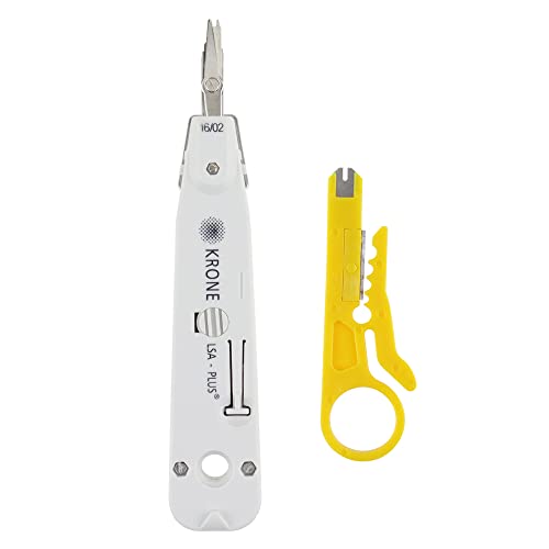 NewZC Punch Down Tool with Wire Cutter Professional Cat5e Cat6 Network Telecom Phone Cable Socket Impact Terminal Insertion Tools Network Punch Tool 110 Modules Ethernet Cutting Tool