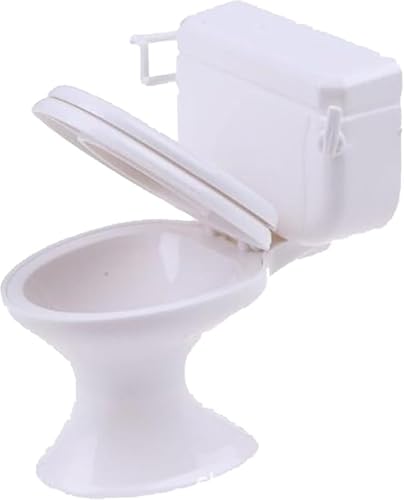 White Plastic Decoration 1:12 House Toilet House Bathroom Furniture Mini Toilet Cake Decoration for House Decoration Accessories