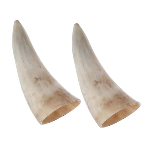 MAGICLULU 2pièces Lot De Tasses Corne De Bœuf Décoratives Chopes à Vin Et Bière Fait Main Œuvre Art Viking Pour Boisson Et Café