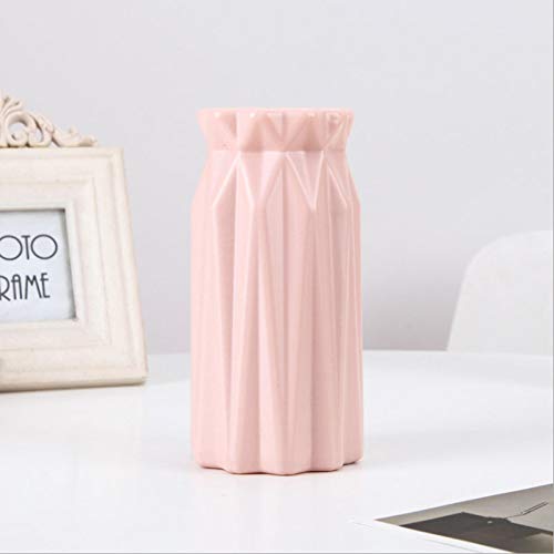 Ceramic Look Plastic Vase - Unbreakable Vase For Flowers (Origami Dusty Pink) #TOP4
