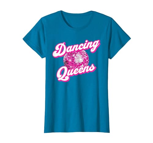 Image of Dancing Queens Bachelorette Pride Party 70s Matching Group T-Shirt, Women, Sapphire Blue, XX-Large