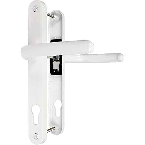 Fab & Fix uPVC Door Handles Set Lever/Lever White 92pz - 210mm Screw to Screw - Back Plate 240mm Cover