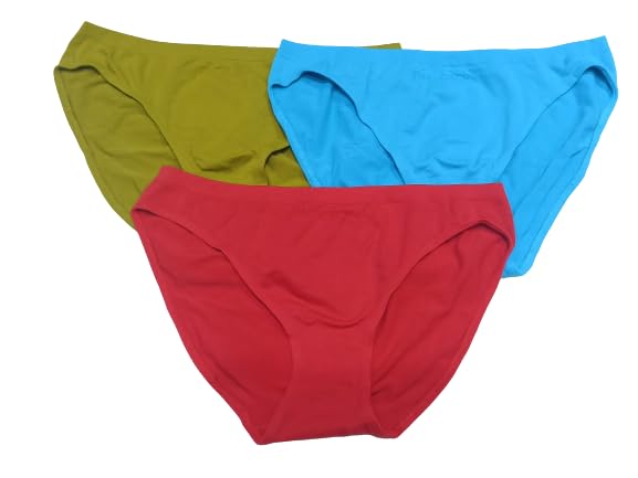 Piccion Women's Seamless Bikini Style Panty Dry Fit Technology-Breathable-Skin Friendly (Pack of 3_AssortedColors May Vary)-image-44