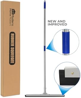 Floor Squeegee Scrubber 55inch Long Stainless Steel Handle with 22inch Wide Silicon Rubber Blade - Perfect Squeegee Broom for Floor Washing and Drying Shower Glass, Marble, Wood Surfaces