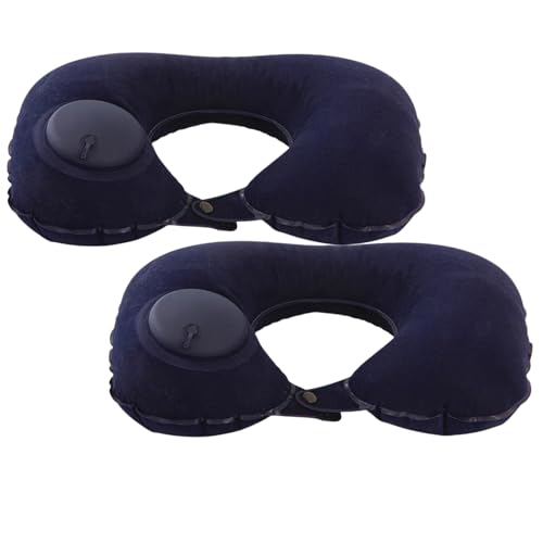 Set 2 Almohadas cervicales de espuma viscoelástica azul miniatura 1