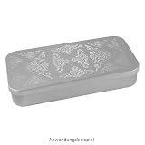 Ideen mit Herz Metall-Boxen mit Scharnier-Deckel | Blech-Kiste | Aufbewahrung für Kleinteile, Schmuck, auf Reise | 20,3 cm x 10,3 cm x 3,5 cm | 3 Stück